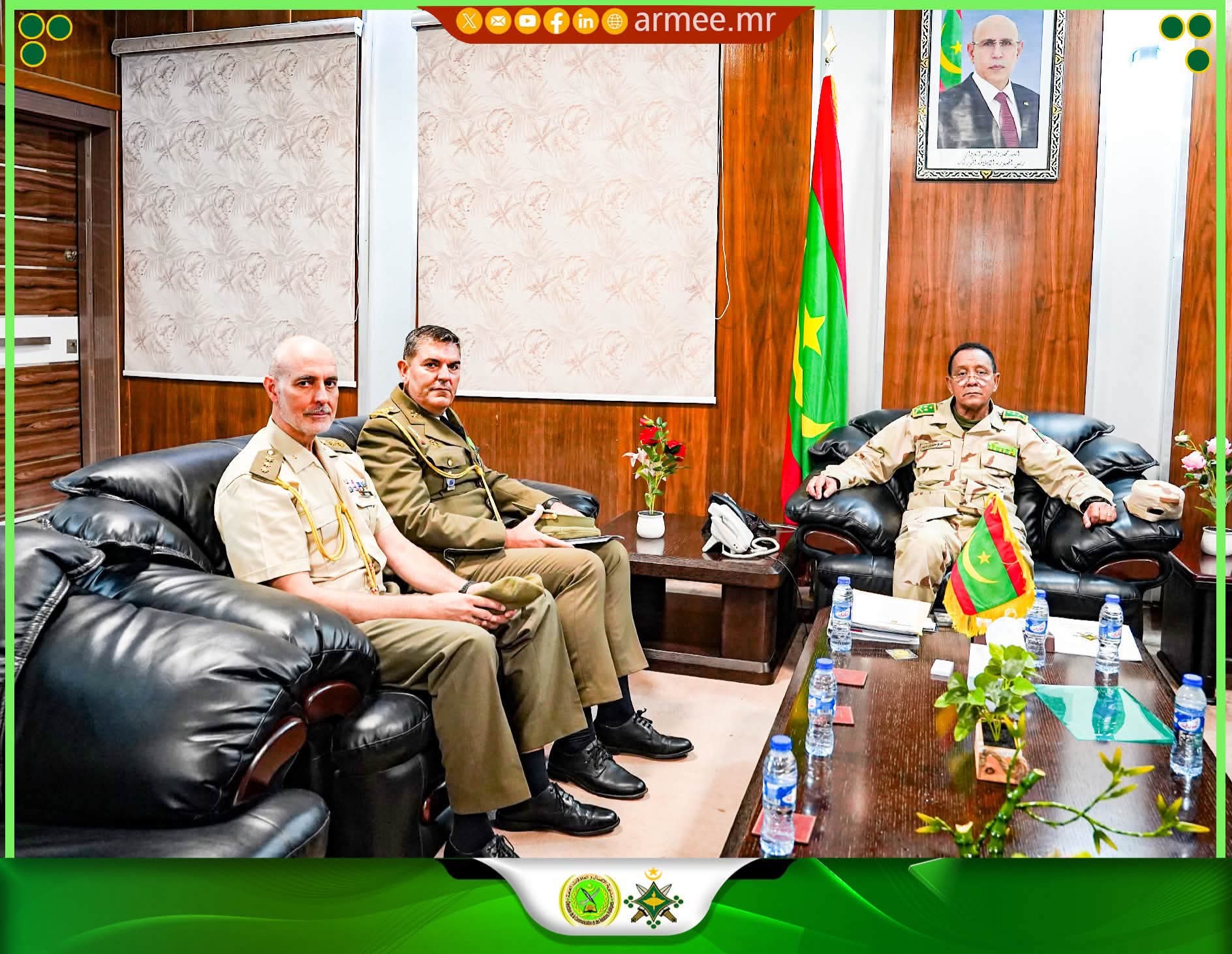 قائد الأركان يستقبل ملحق الدفاع الإسباني السابق والجديد